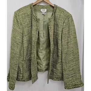 Chic Green Tweed Women's Jacket
